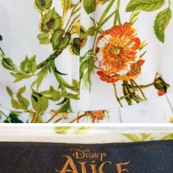 Disney Alice Through the Looking Glass Colleen Atwood White Floral Dress. Size M - Picture 4 of 4